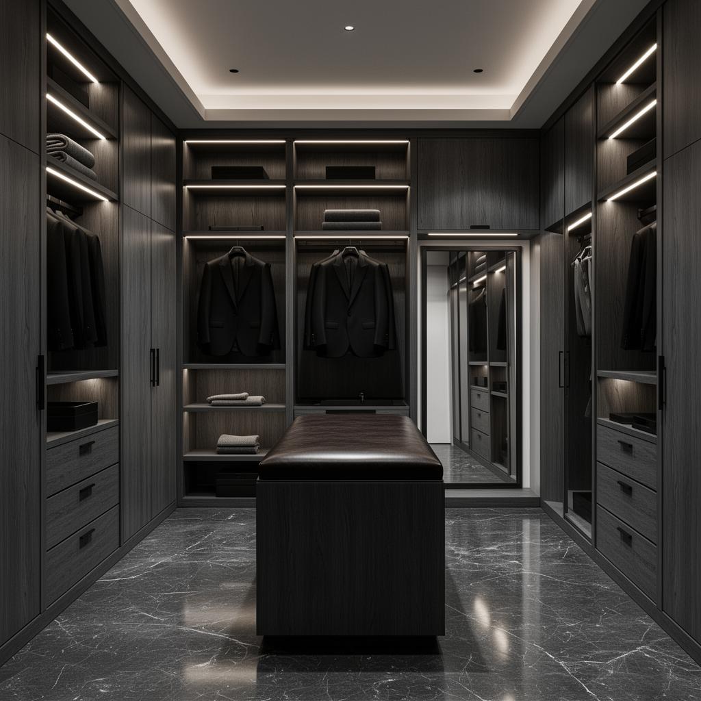 Ambiente planejado de alto padrão: Closet